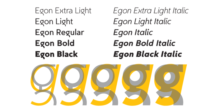 Przykład czcionki Egon Sans Extra Light Italic